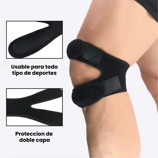 Rodillera de doble capa, ajustable con almohadilla de esponja